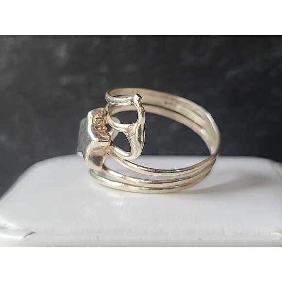 925 Sterling Silver Star Statement Ring, SIZE US 7.25 Vintage - Picture 6 of 10